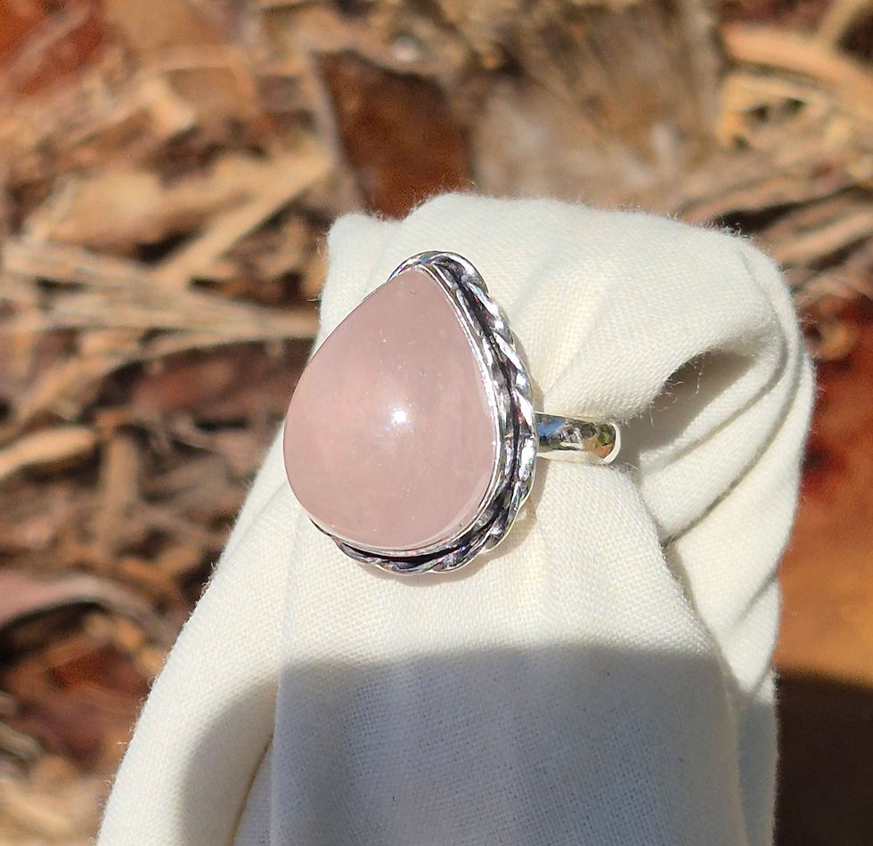 Thumbnail: Rose Quartz Ring Size Q