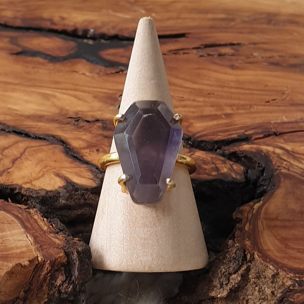 Thumbnail: Amethyst coffin ring size U