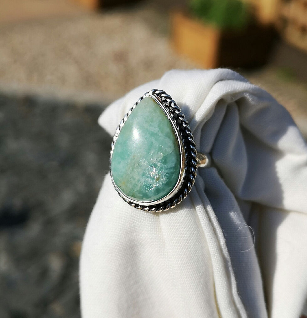 Thumbnail: Amazonite ring size M