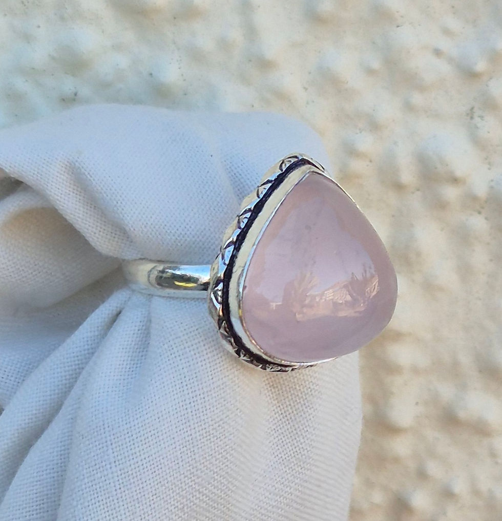 Thumbnail: Rose Quartz Ring Size L