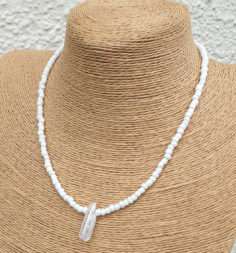 Thumbnail: Angel Aura Quartz necklace WHITE