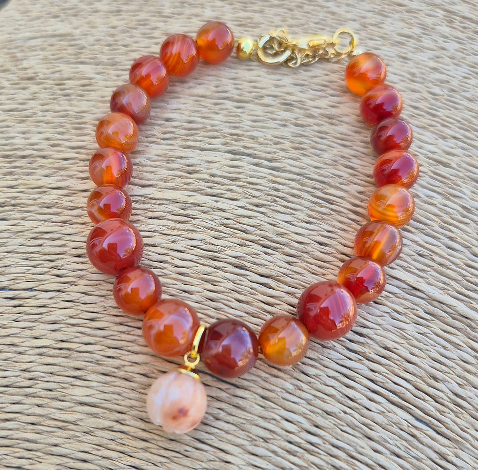 Thumbnail: Carnelian Pumpkin Bracelet Halloween 