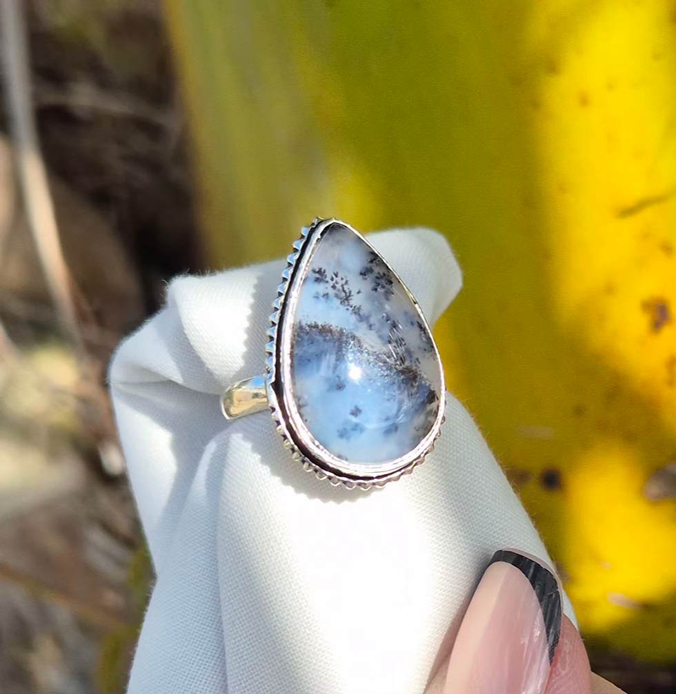 Thumbnail: Dendrite Opal ring Size Q