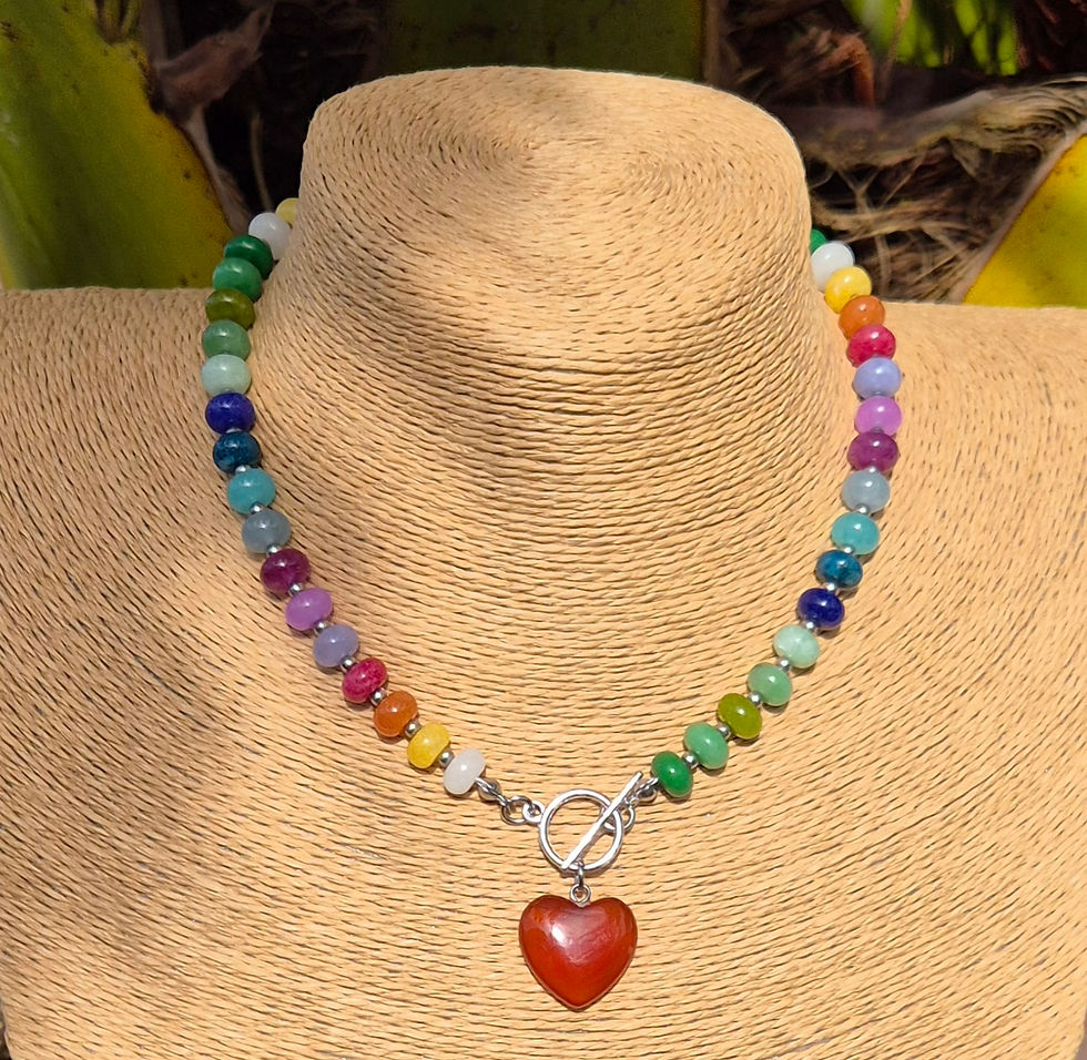 Thumbnail: Rainbow Candy Necklace Choker ~ SILVER 