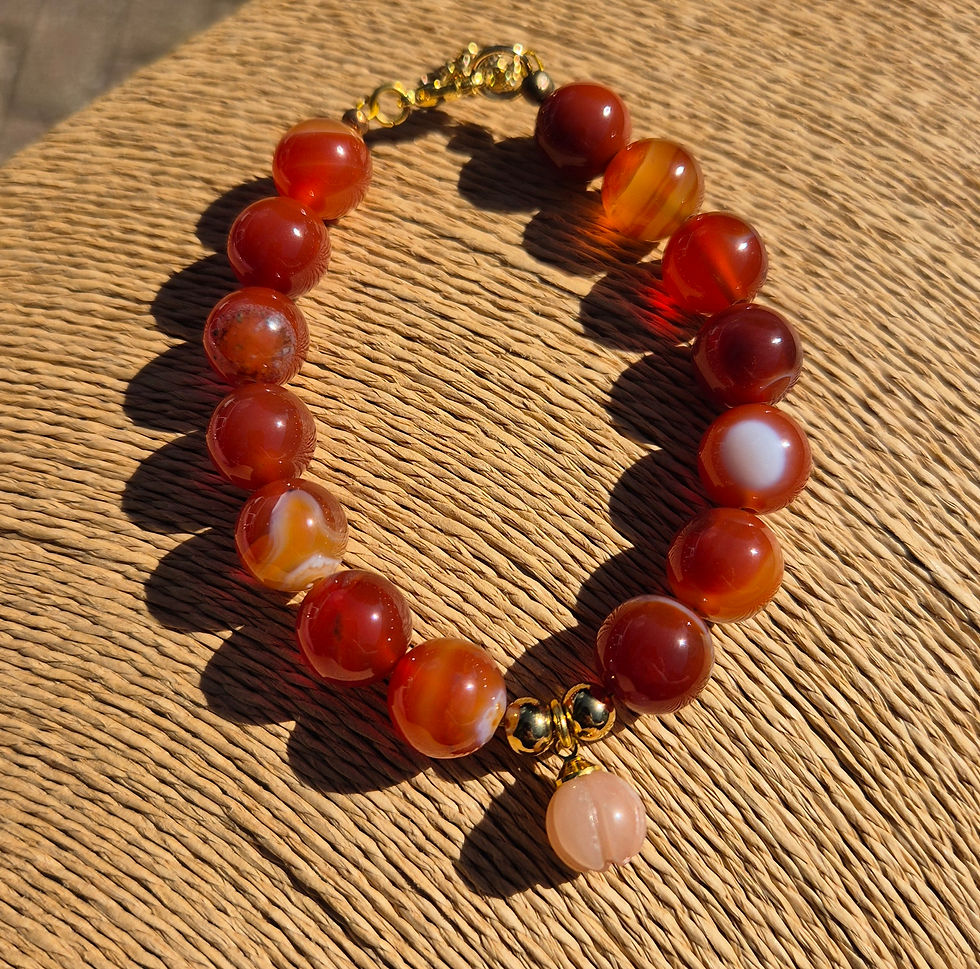 Thumbnail: Carnelian Pumpkin Bracelet Halloween 