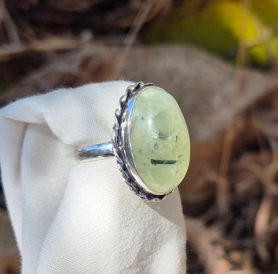 Thumbnail: Prehnite Ring Size Q 