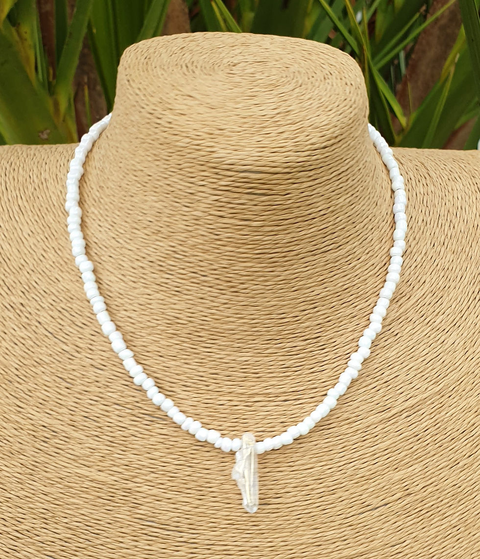 Thumbnail: Angel Aura Quartz necklace WHITE