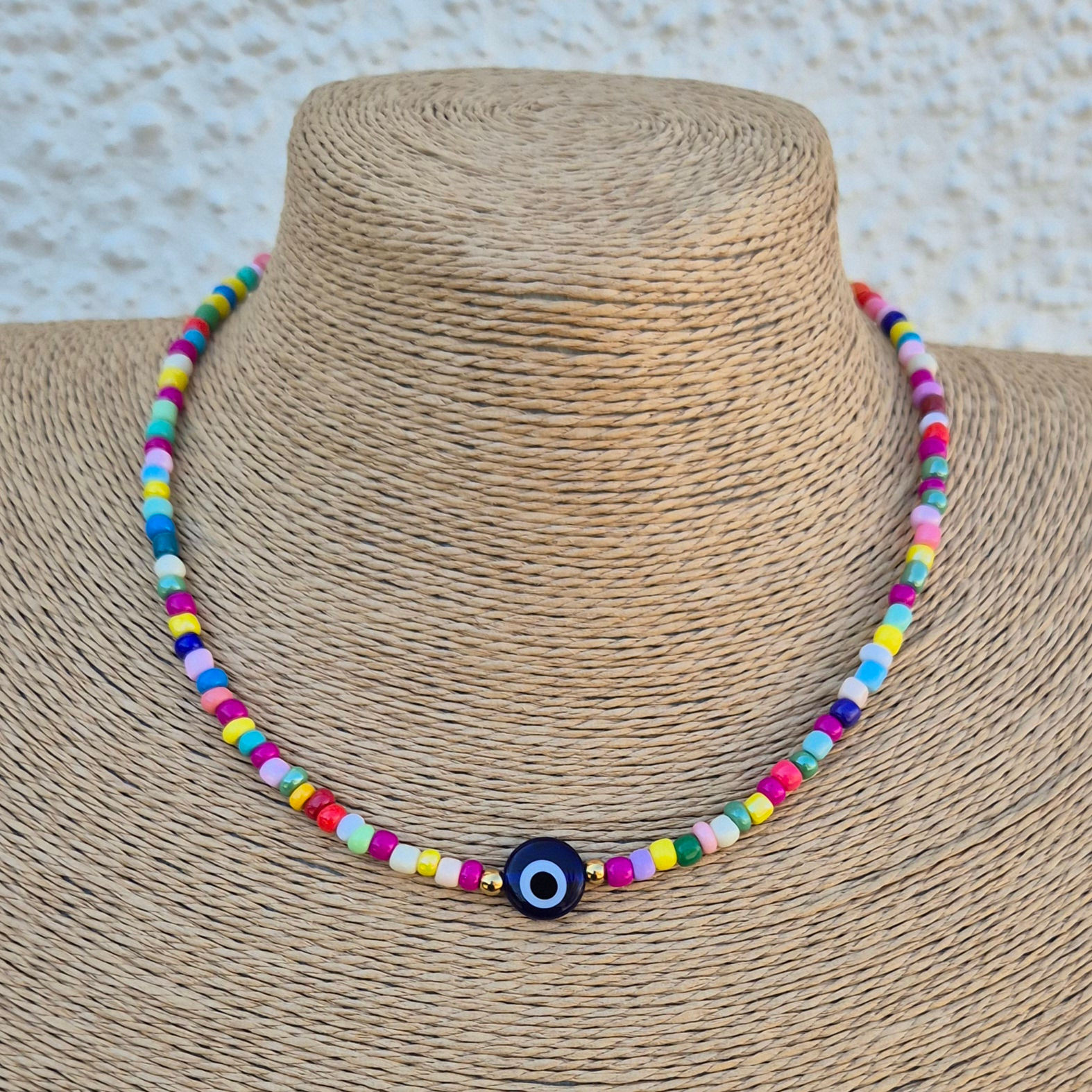 Evil eye Necklace Choker BLUE