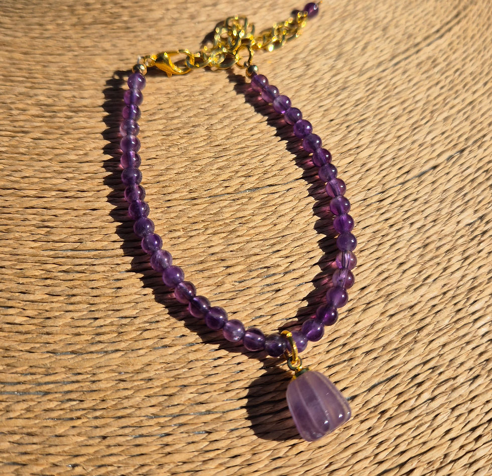 Thumbnail: Amethyst pumpkin Bracelet Halloween ~ GOLD