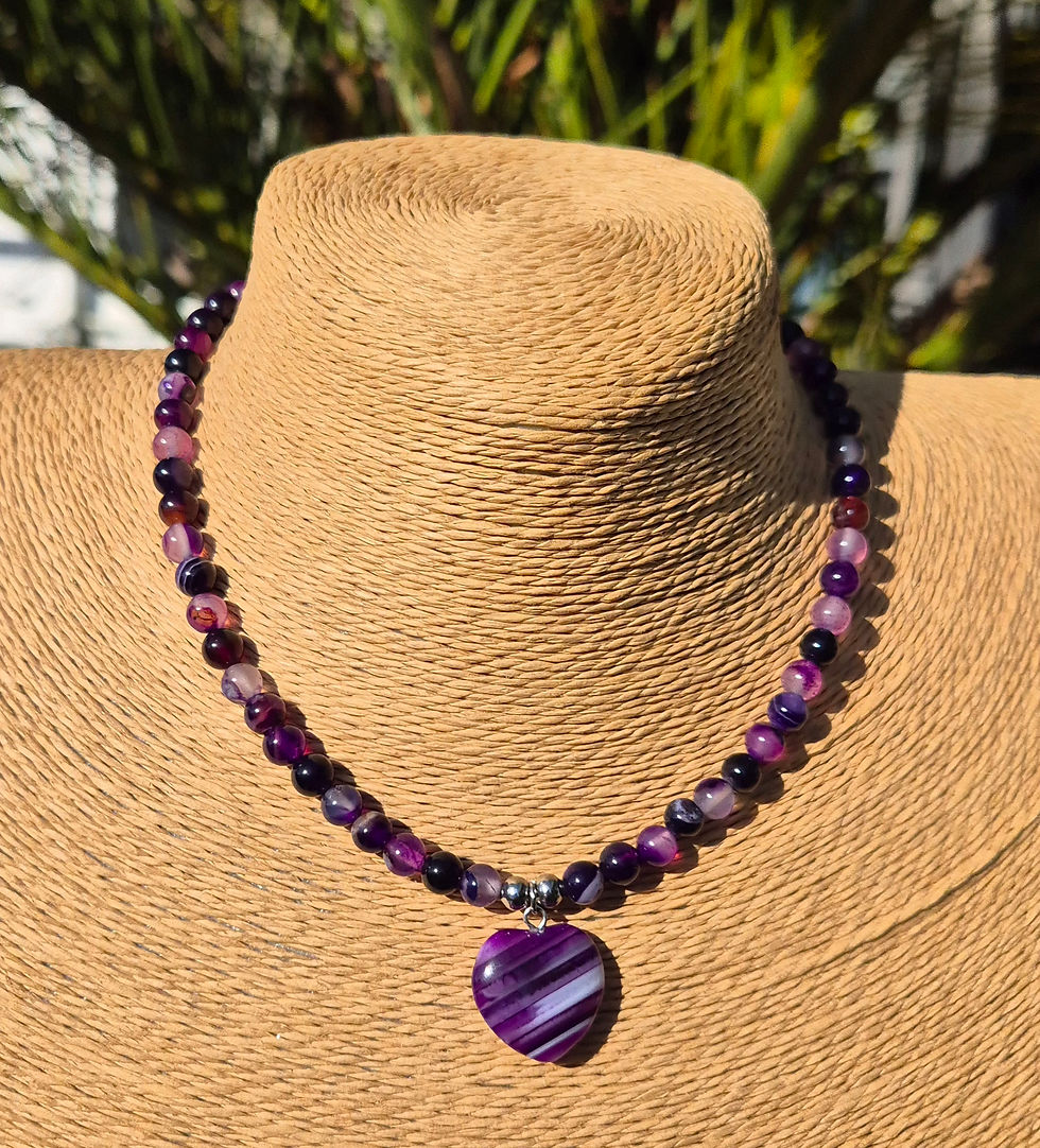 Thumbnail: Purple Agate heart Necklace 