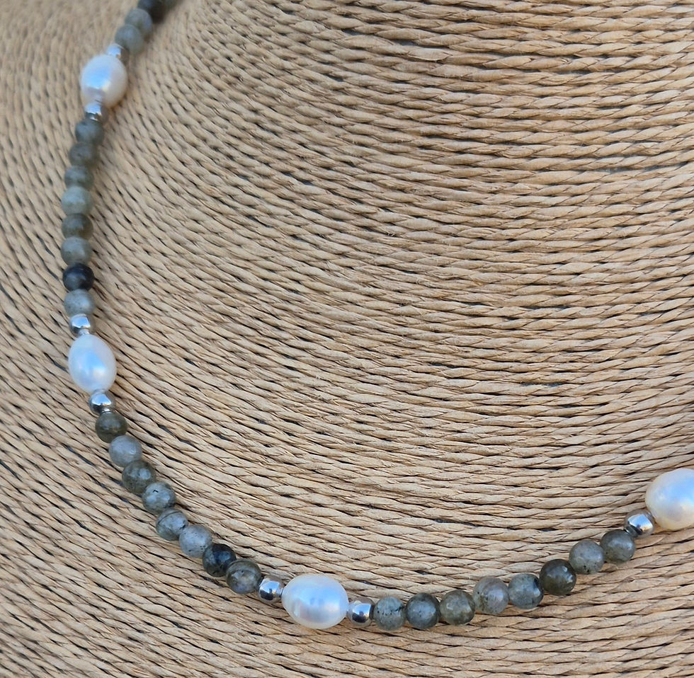 Thumbnail: Labradorite Freshwater Pearl Necklace 