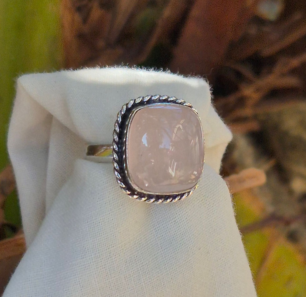 Thumbnail: Rose Quartz Ring Size O