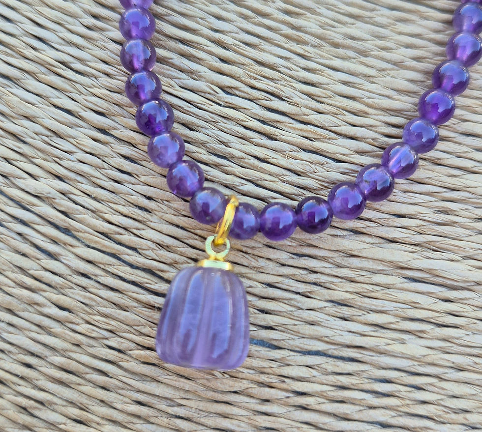 Thumbnail: Amethyst pumpkin Bracelet Halloween ~ GOLD