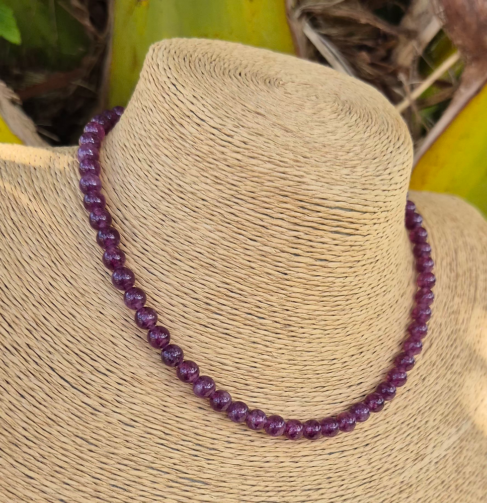 Thumbnail: Lepidolite Necklace Choker ~ SILVER 