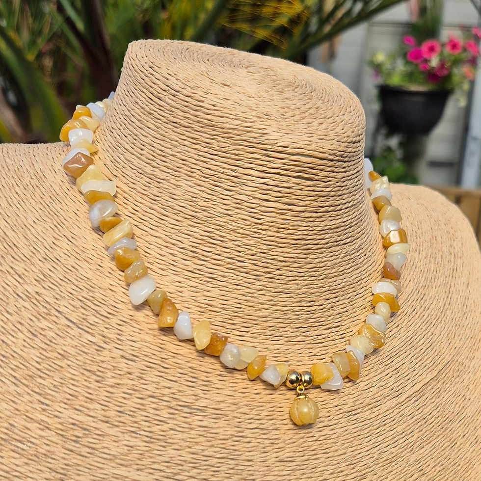 Thumbnail: Yellow Jade Pumpkin Necklace Halloween 