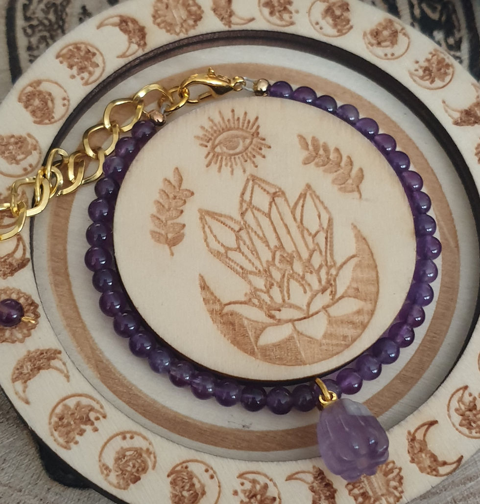Thumbnail: Amethyst pumpkin Bracelet Halloween ~ GOLD