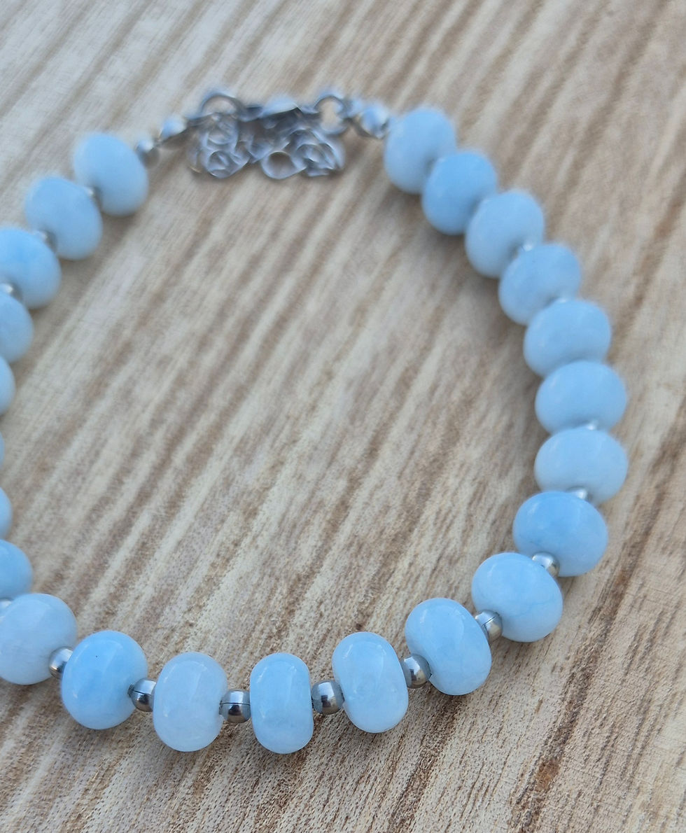 Thumbnail: Aquamarine Bracelet ~ SILVER 