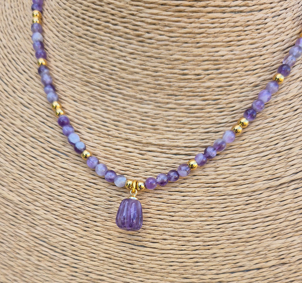Thumbnail: Amethyst pumpkin necklace Halloween 