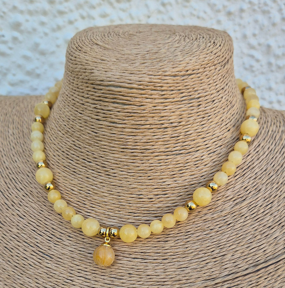 Thumbnail: Yellow Jade Pumpkin Necklace Halloween 