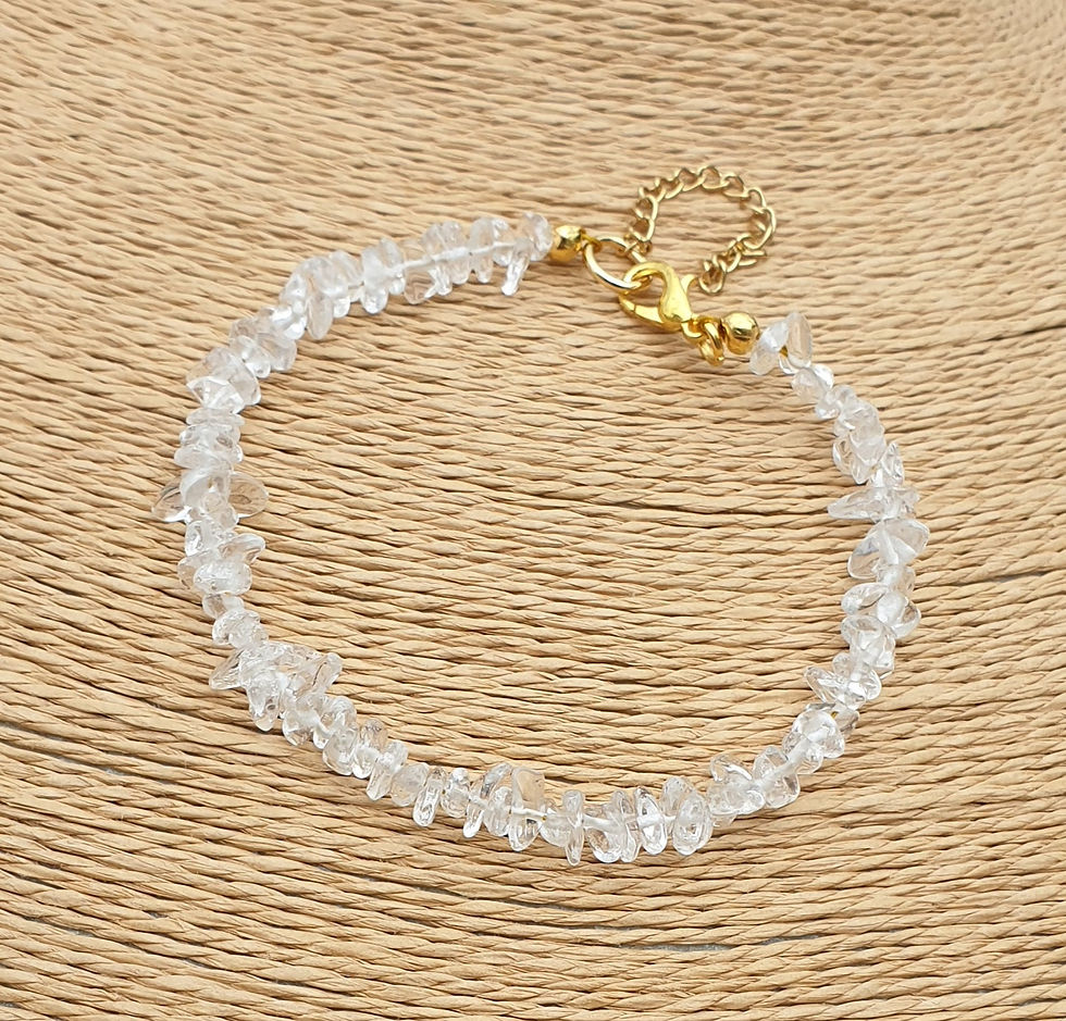 Thumbnail: Clear Quartz bracelet ~ GOLD 