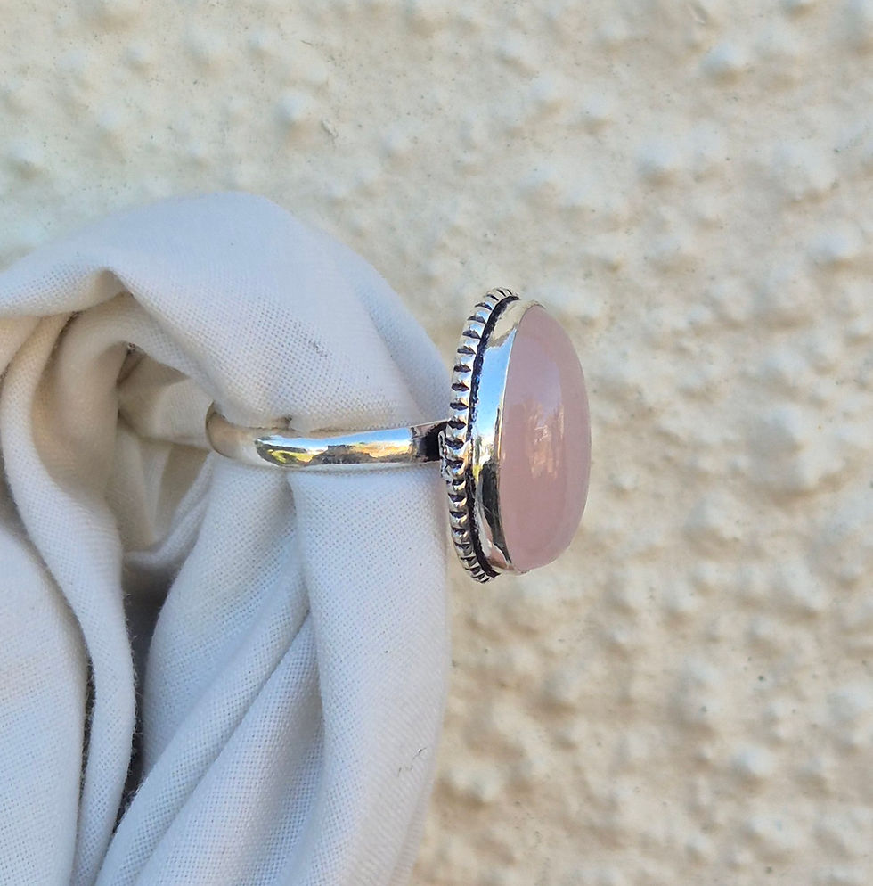 Thumbnail: Rose Quartz Ring Size R