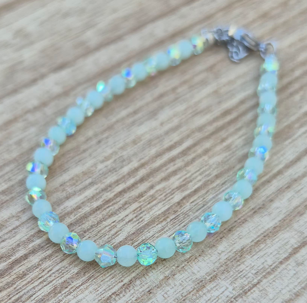 Thumbnail: Aqua Chalcedony Bracelet ~ SILVER 