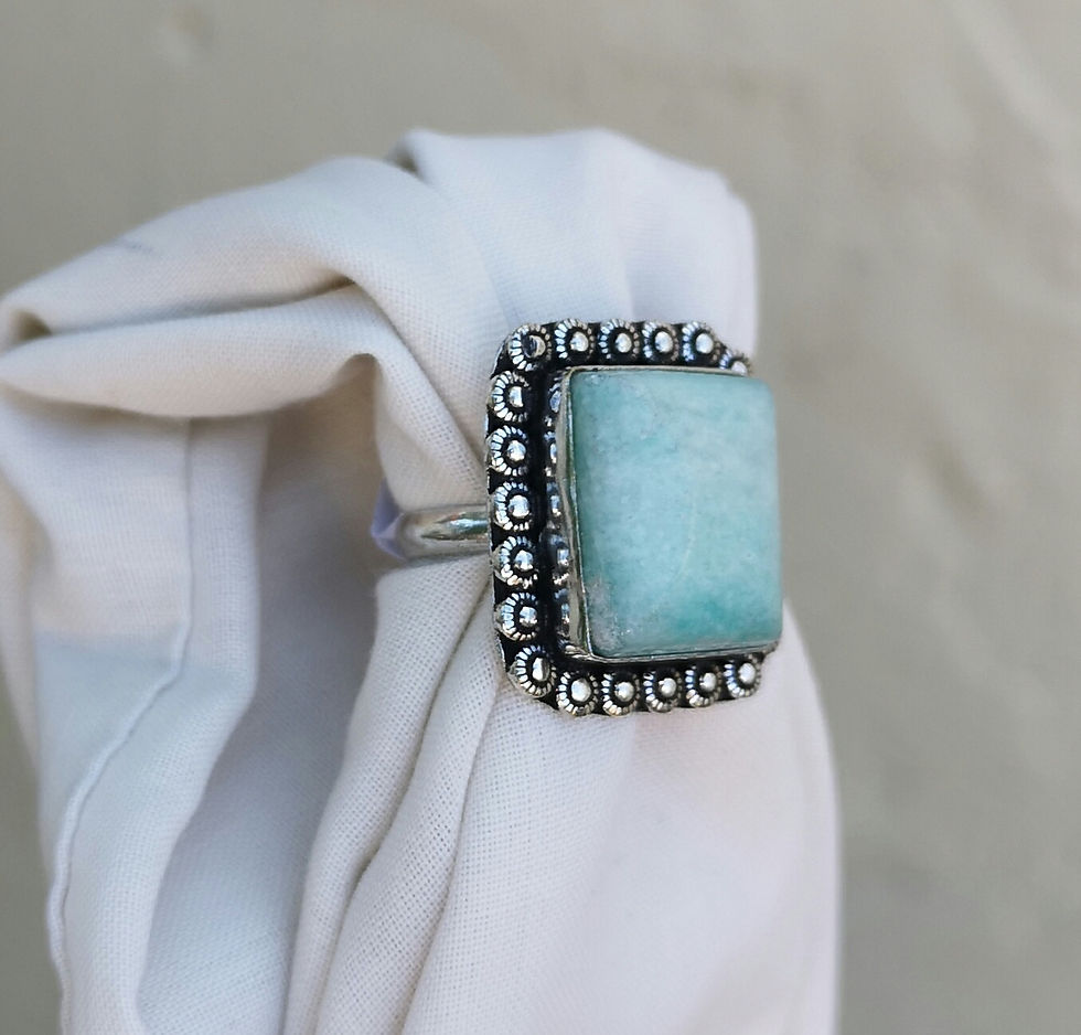 Thumbnail: Amazonite ring size Q