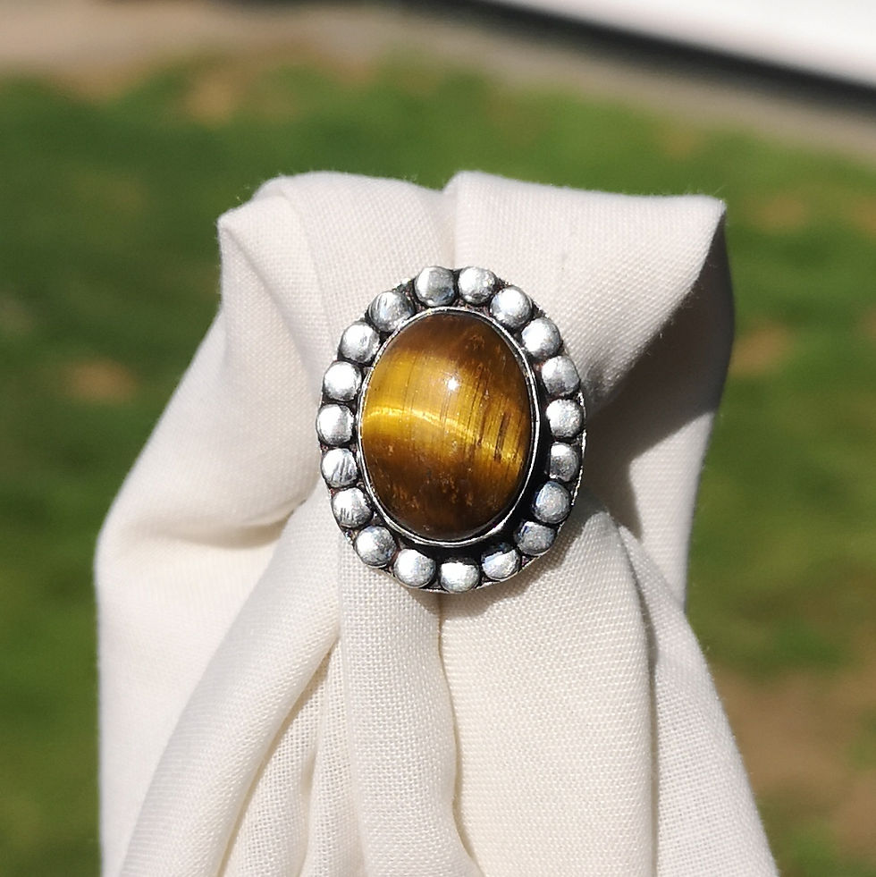 Thumbnail: Tigers eye ring size Q