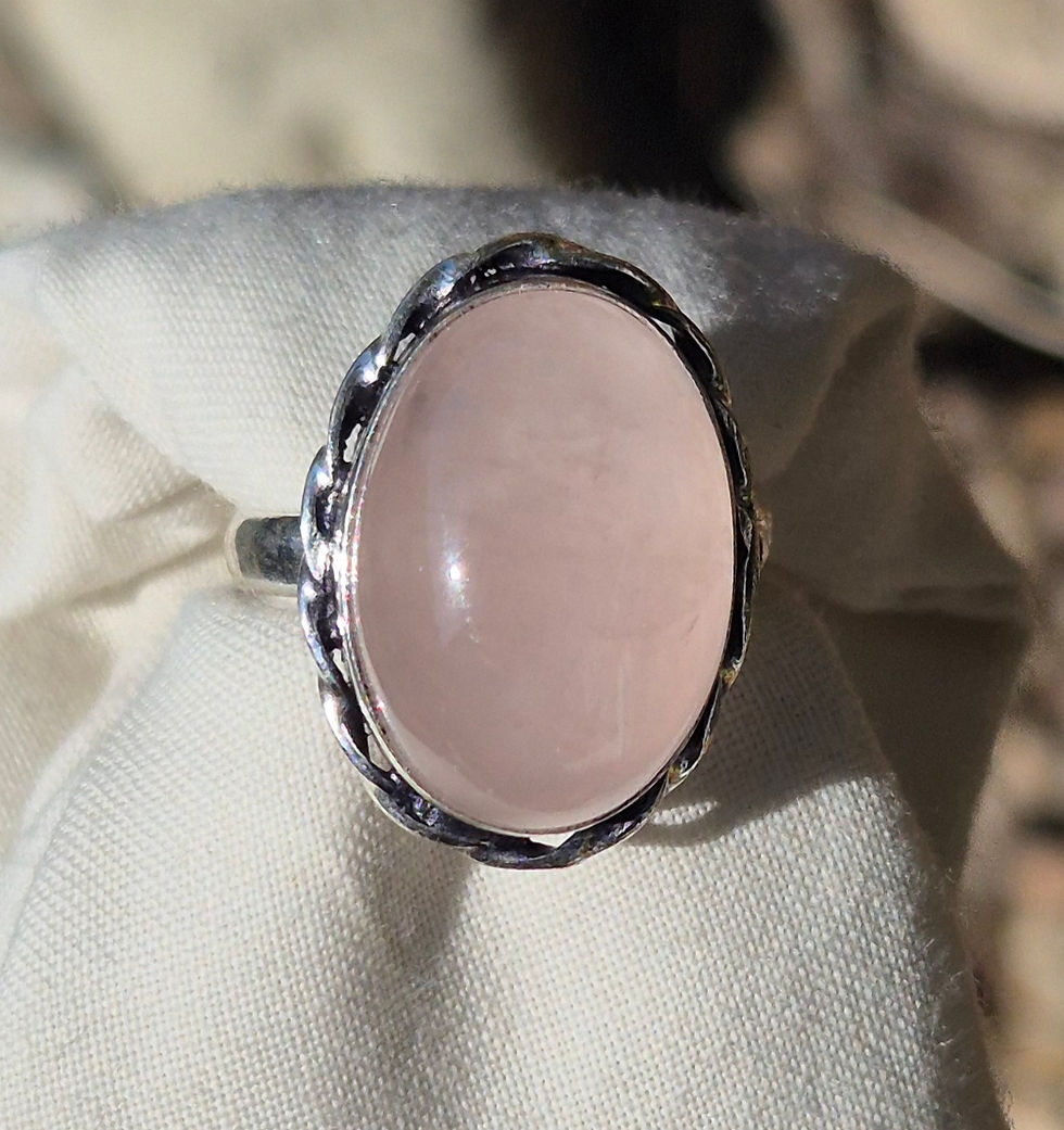 Thumbnail: Rose Quartz Ring Size Q
