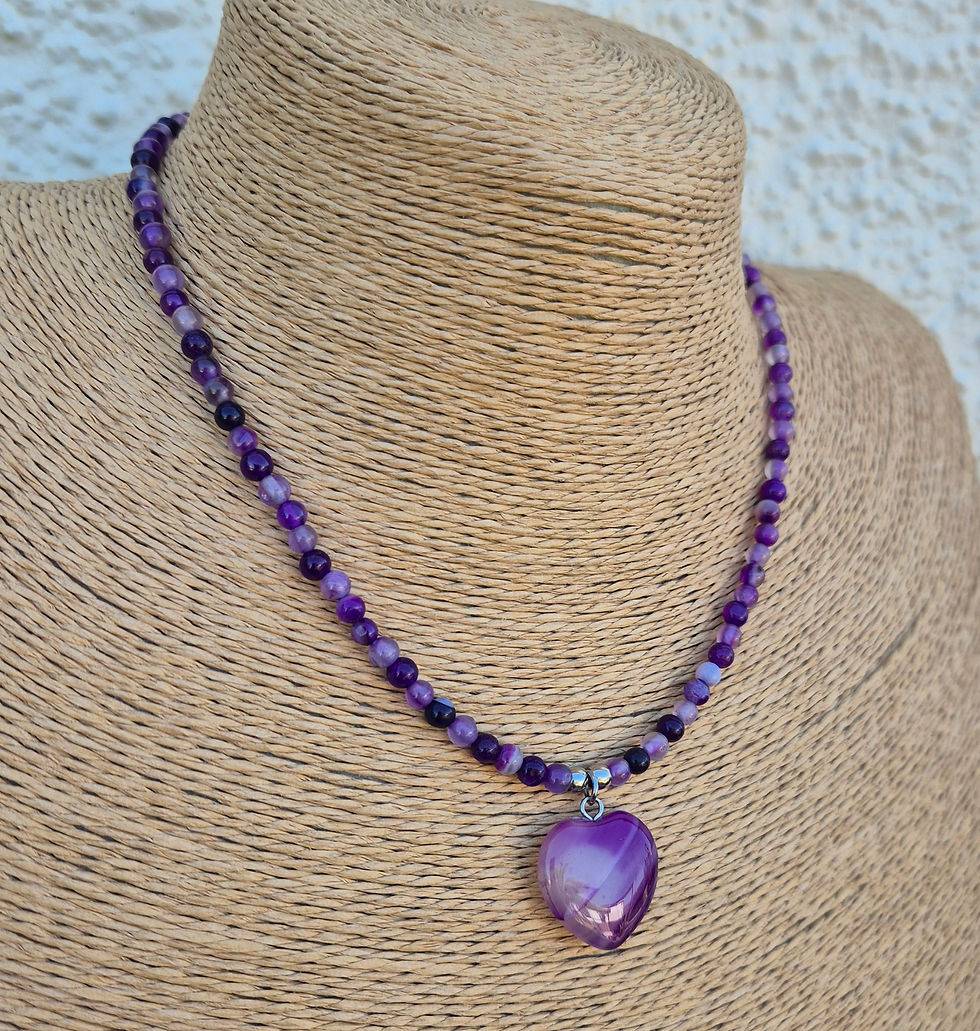 Thumbnail: Purple Agate heart Necklace 