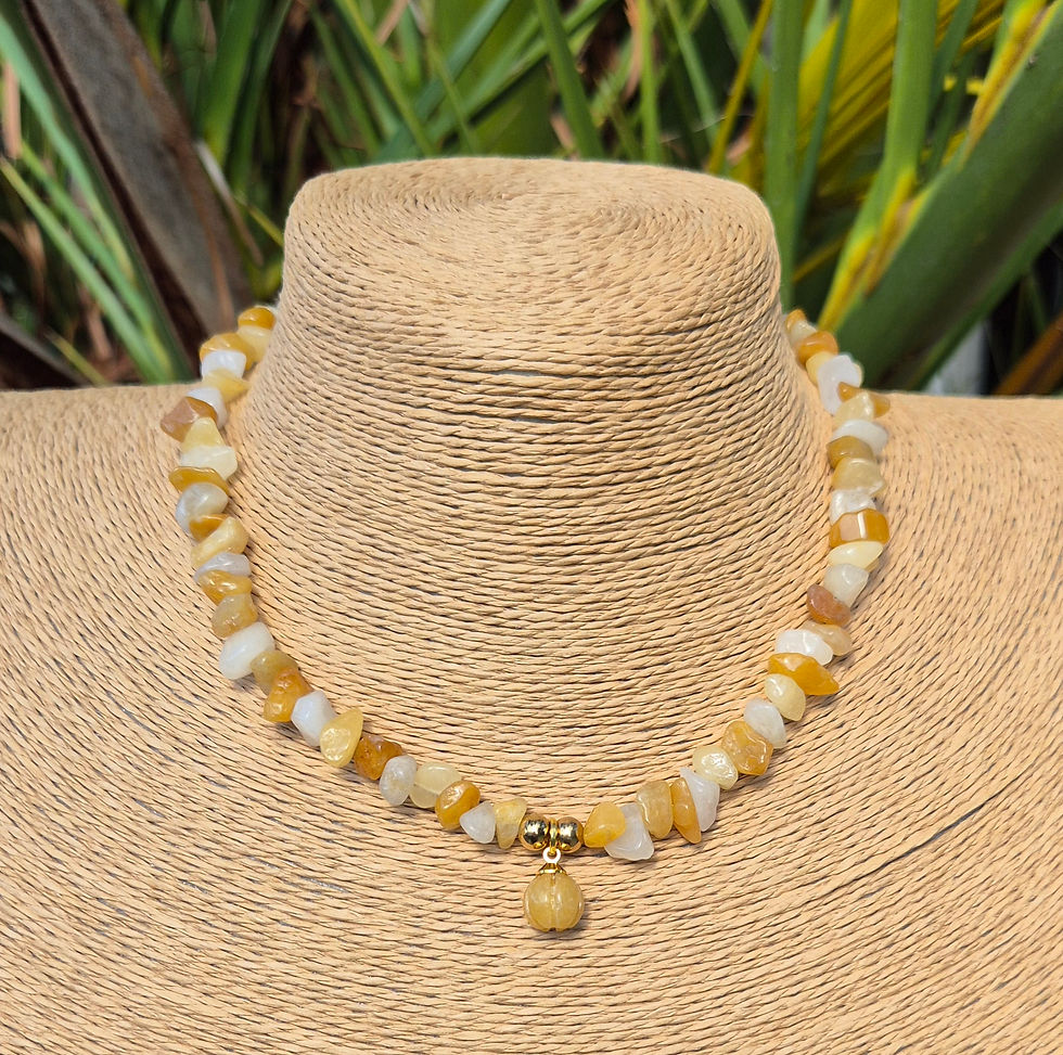 Thumbnail: Yellow Jade Pumpkin Necklace Halloween 