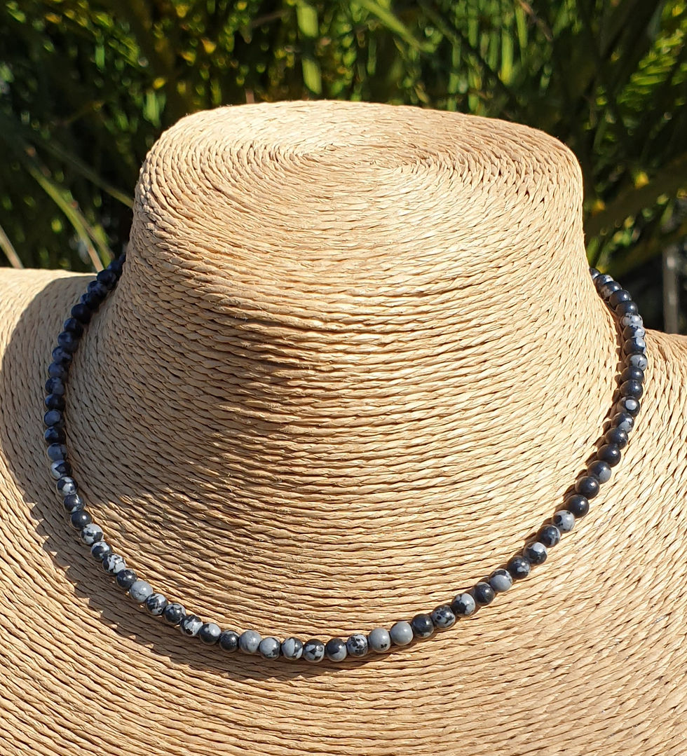 Thumbnail: Snowflake Obsidian necklace 