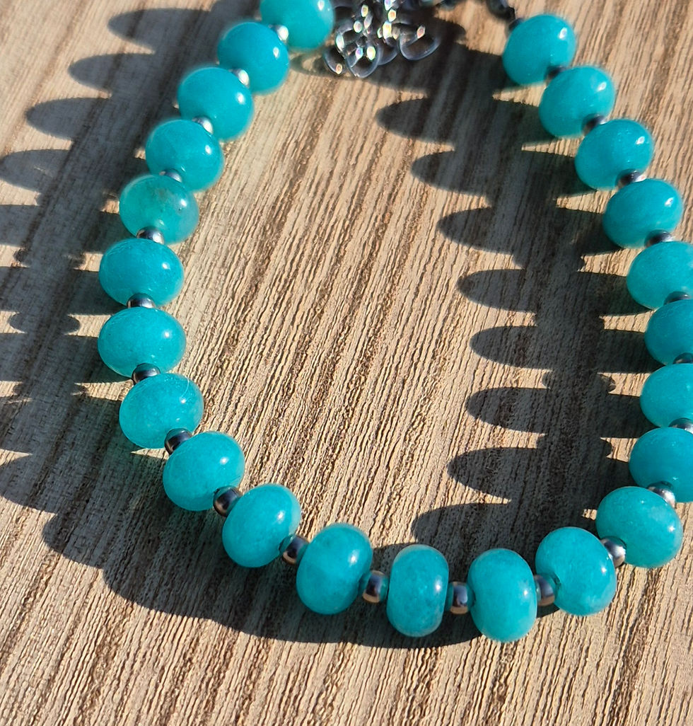Thumbnail: Aqua Chalcedony Bracelet ~ SILVER