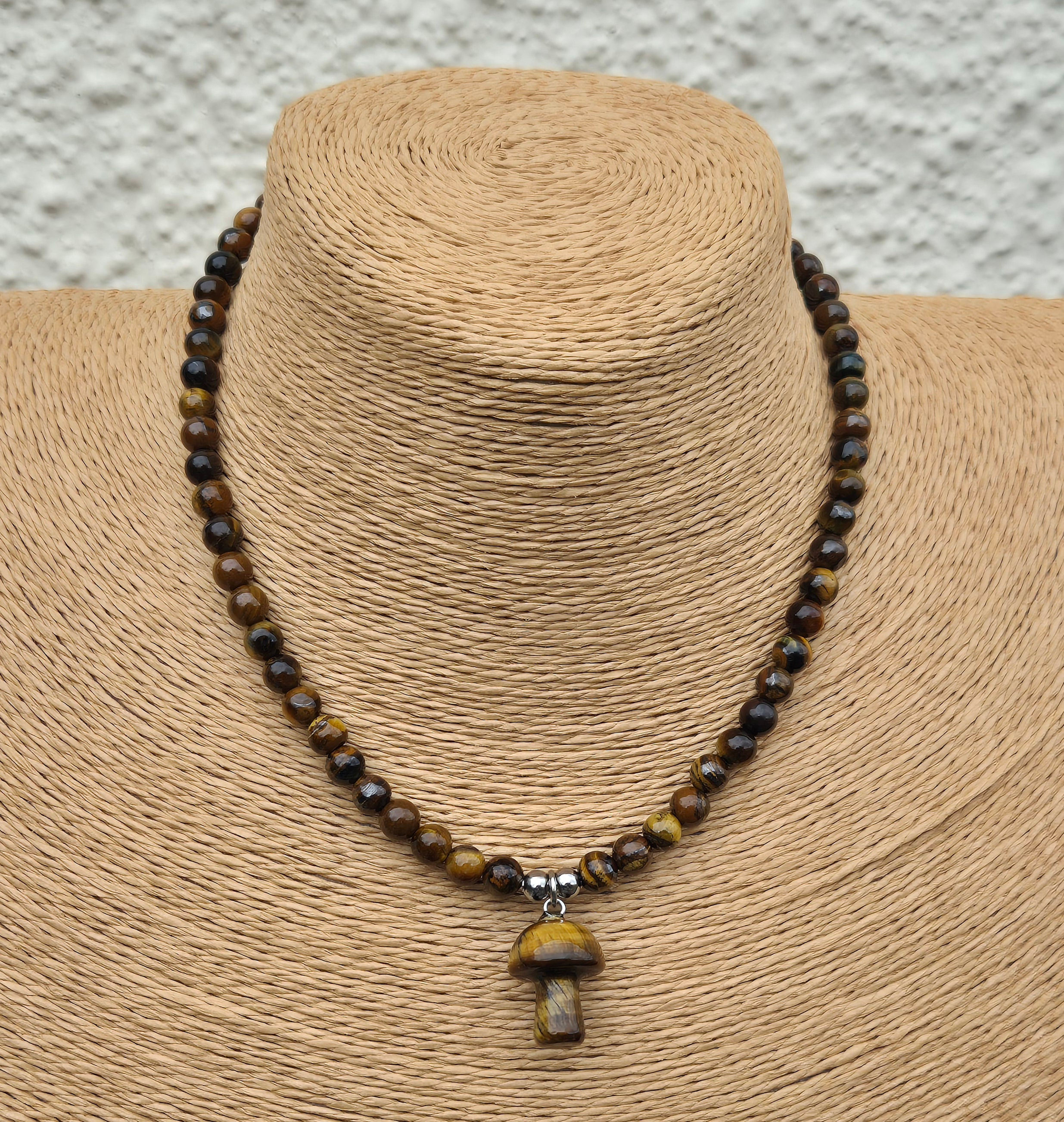 Tigers eye Mushroom Necklace