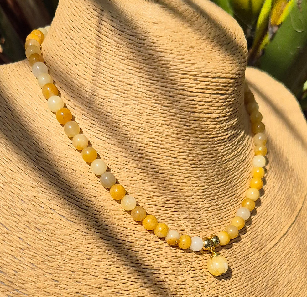 Thumbnail: Yellow Jade Pumpkin Necklace Halloween 