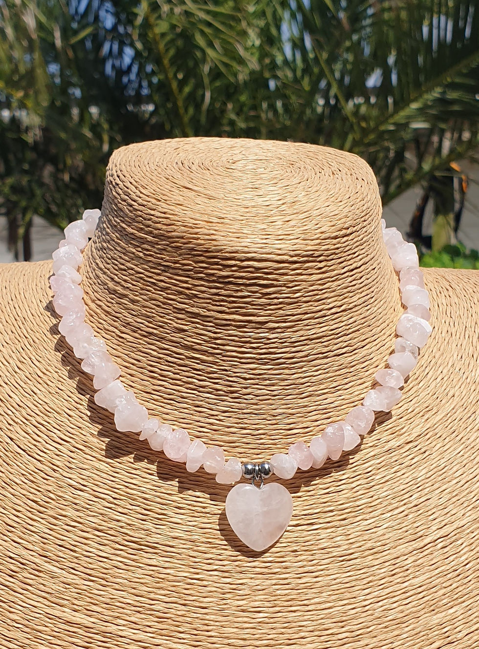 Thumbnail: Rose Quartz heart necklace 