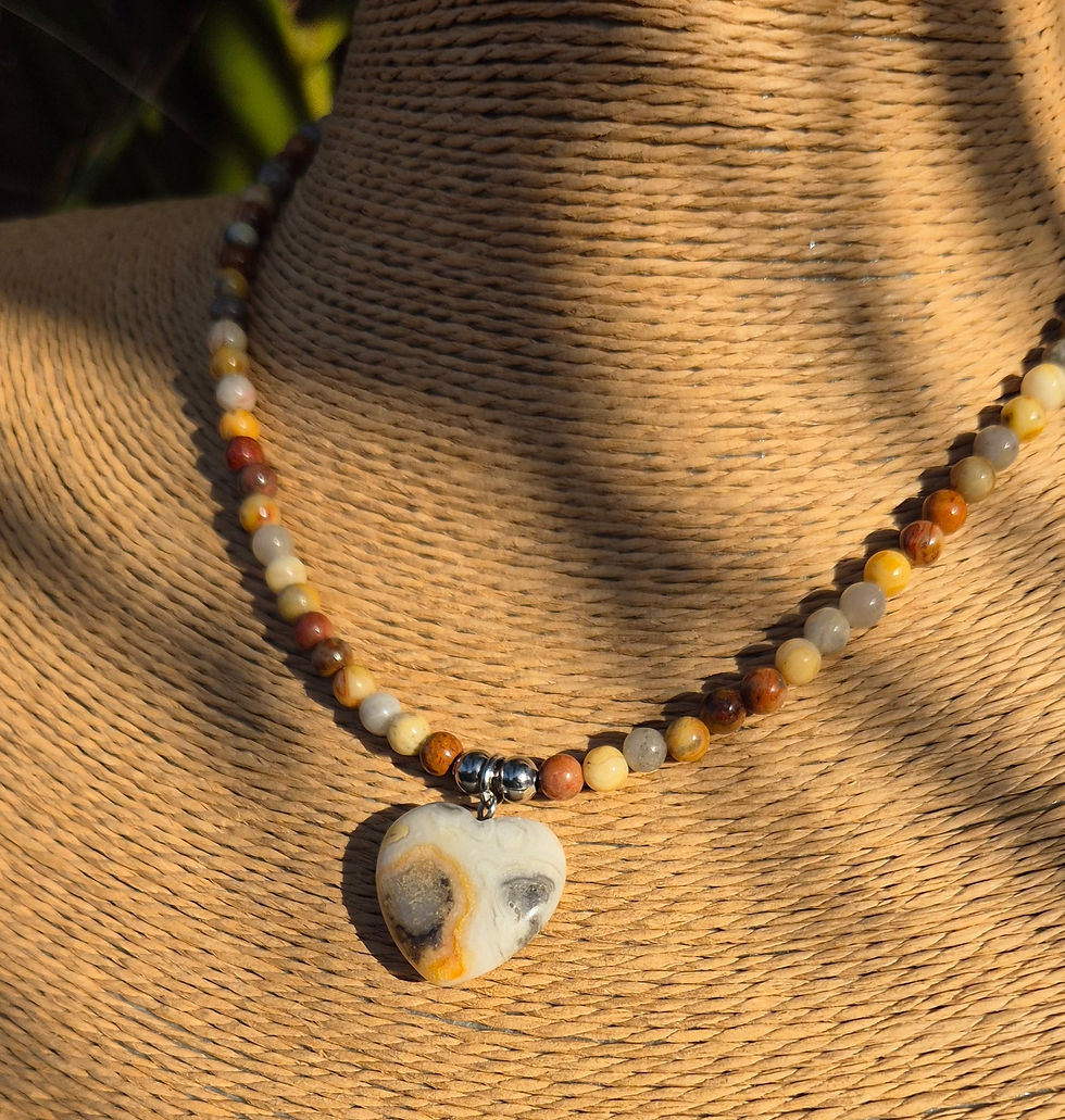 Thumbnail: Crazy Lace Agate heart Necklace