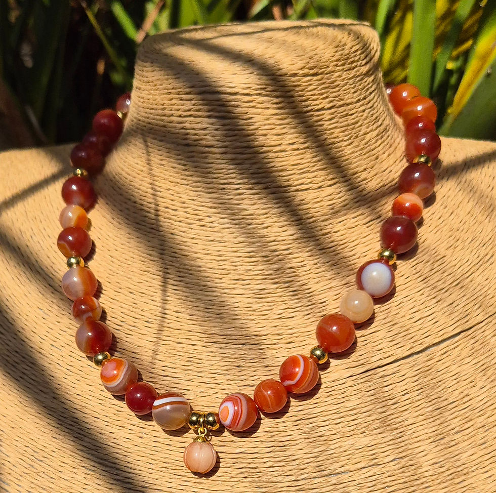 Thumbnail: Carnelian Pumpkin Necklace Halloween 