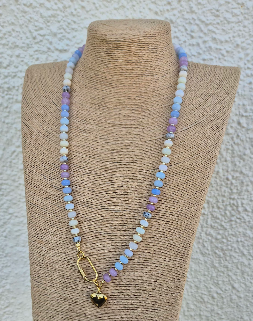 Thumbnail: Pastel Candy Heart Necklace ~ GOLD 
