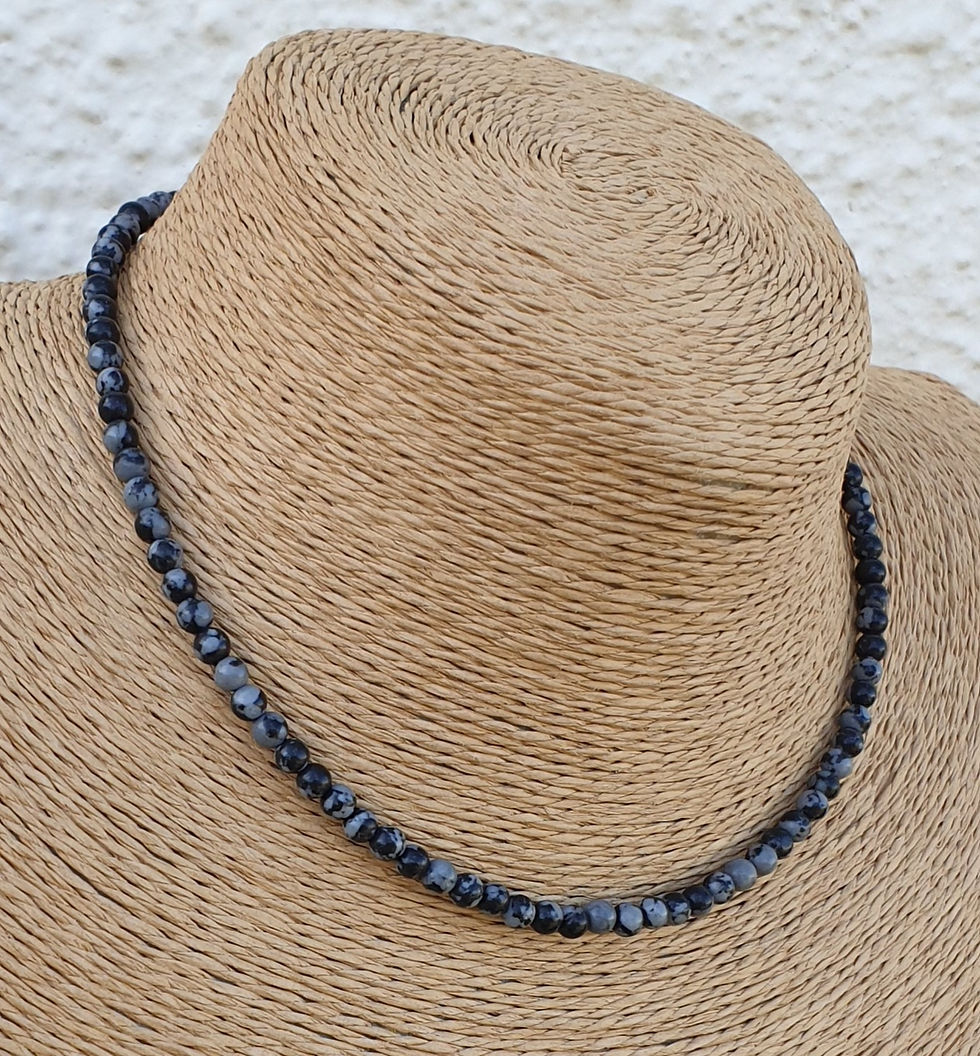 Thumbnail: Snowflake Obsidian necklace 