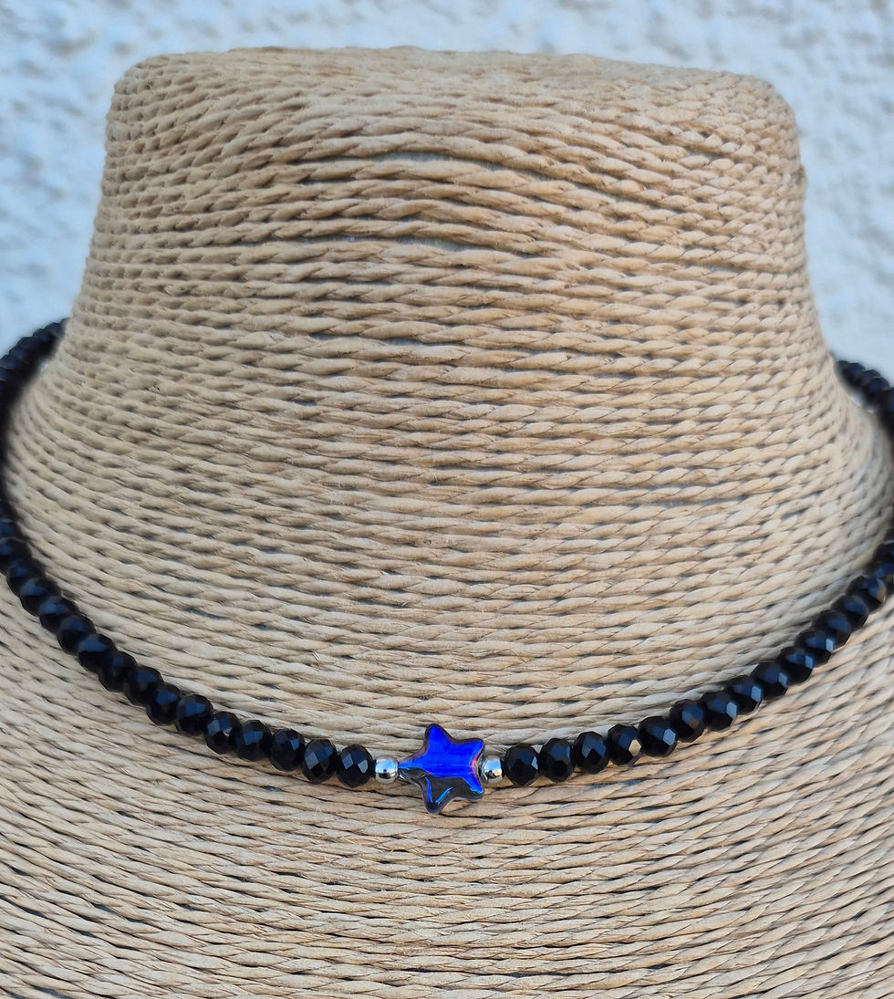 Thumbnail: Glass Crystal Star Necklace Choker 
