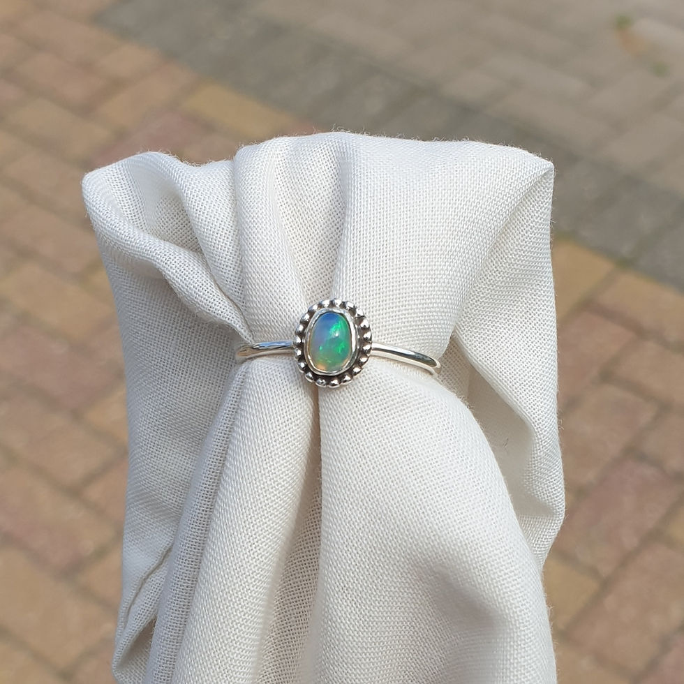 Thumbnail: Ethiopian Opal sterling silver ring size O