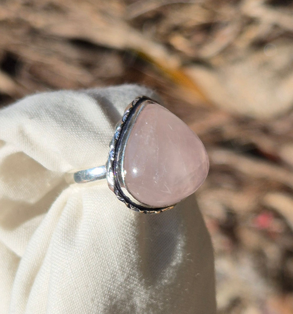 Thumbnail: Rose Quartz Ring Size L