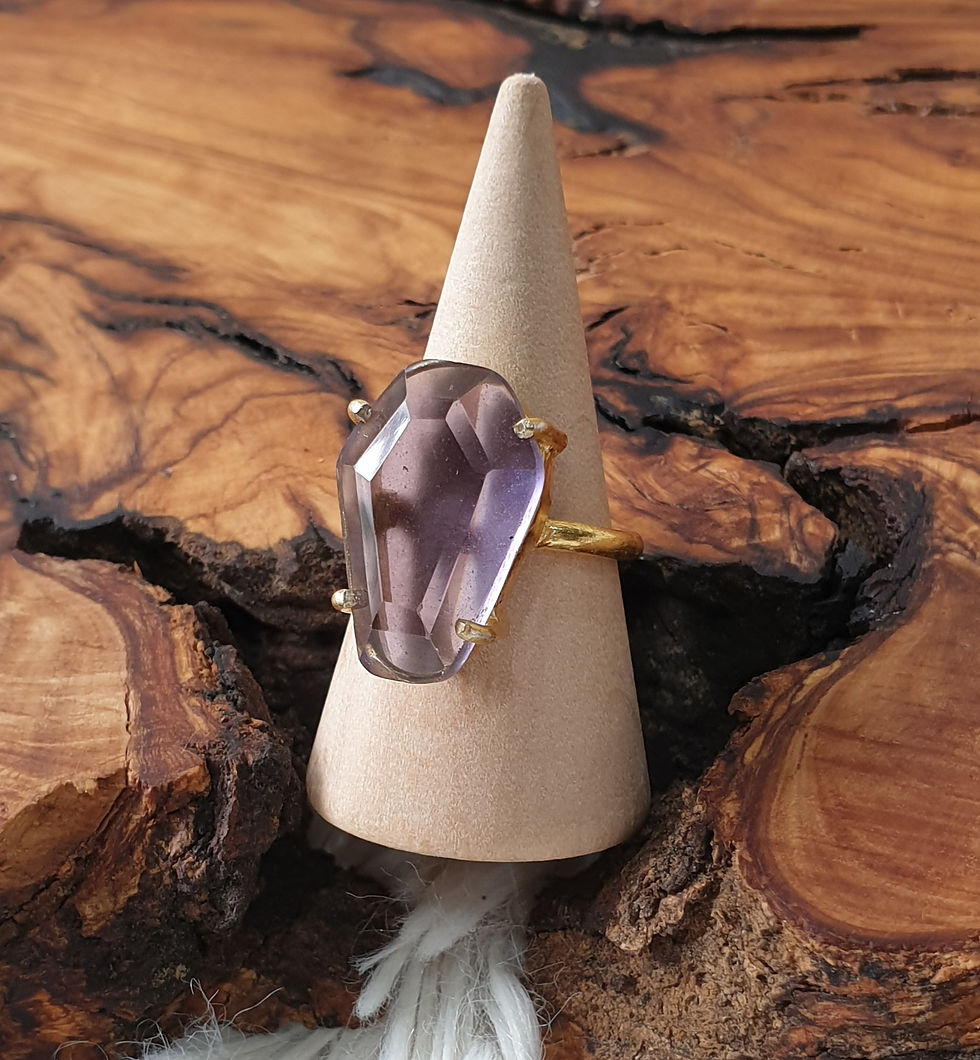 Thumbnail: Amethyst coffin ring size M