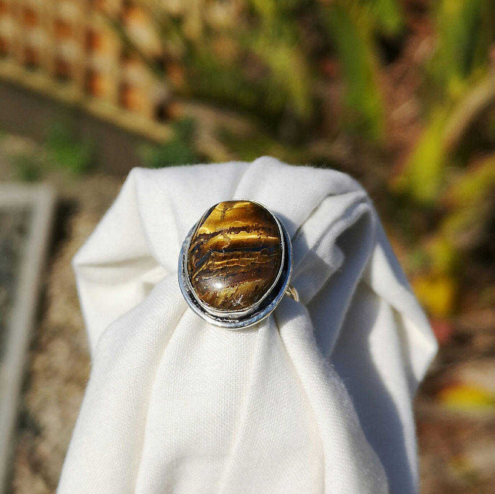 Thumbnail: Tigers eye ring size P 