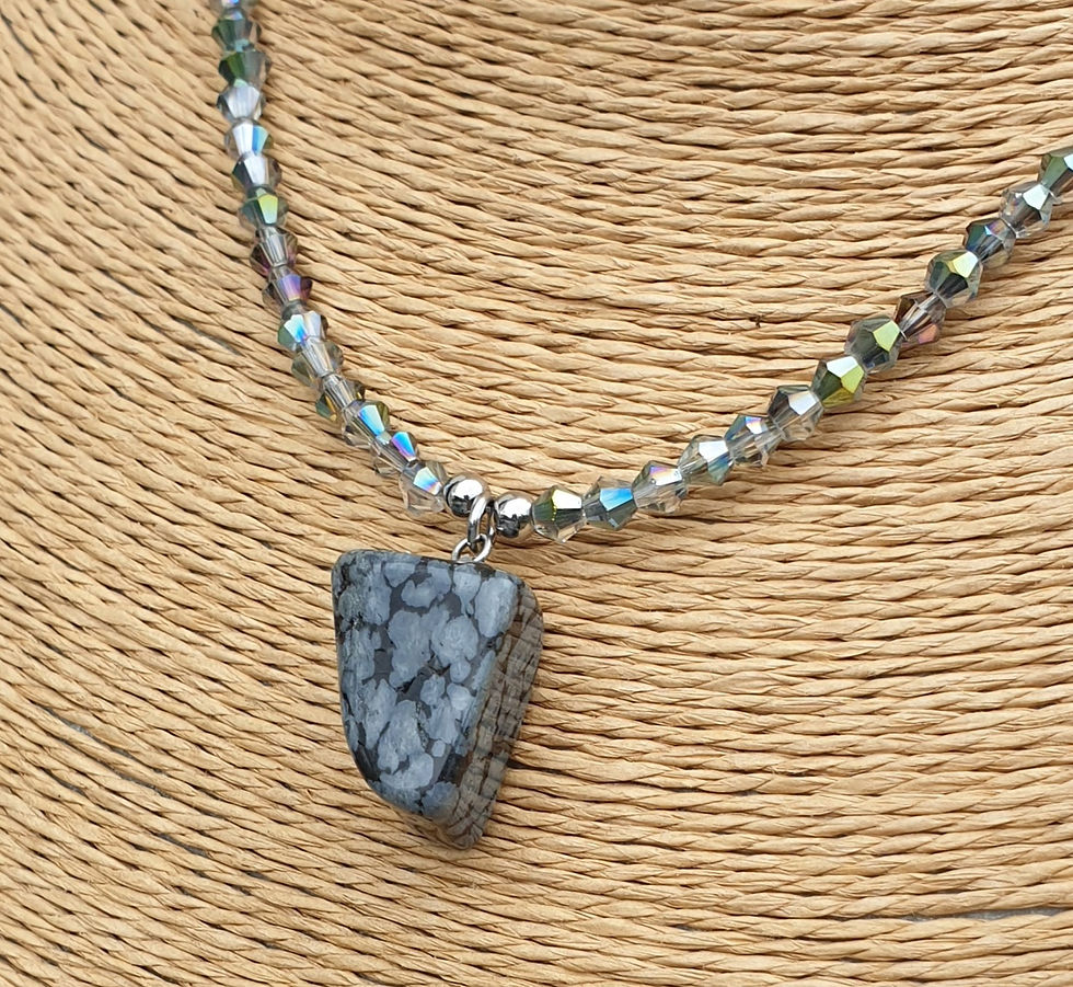Thumbnail: Snowflake Obsidian necklace 