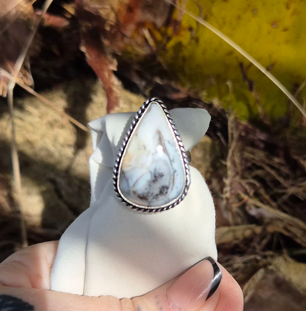 Thumbnail: Dendrite Opal ring Size O
