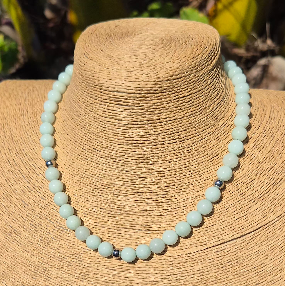 Thumbnail: Aqua Chalcedony Necklace ~ SILVER 