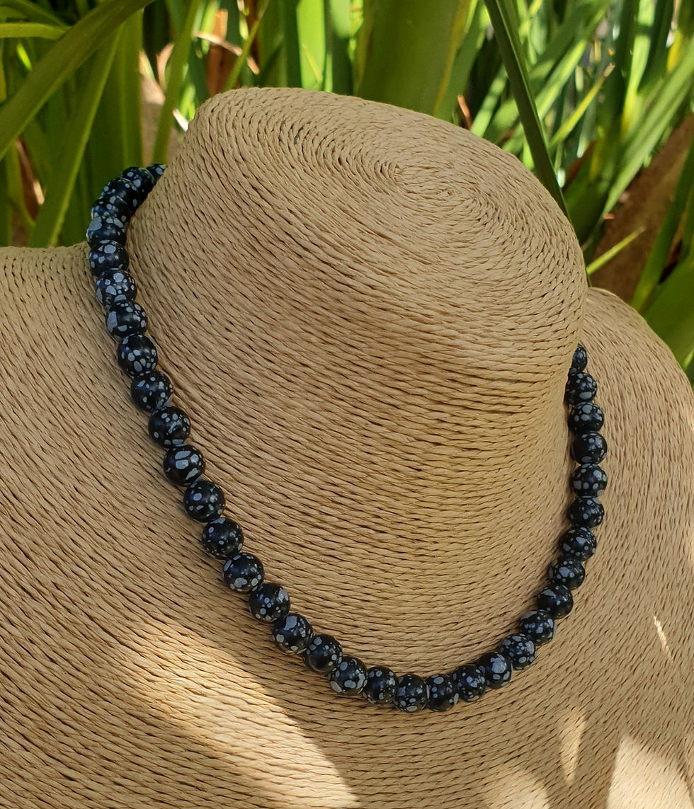 Thumbnail: Snowflake Obsidian necklace 
