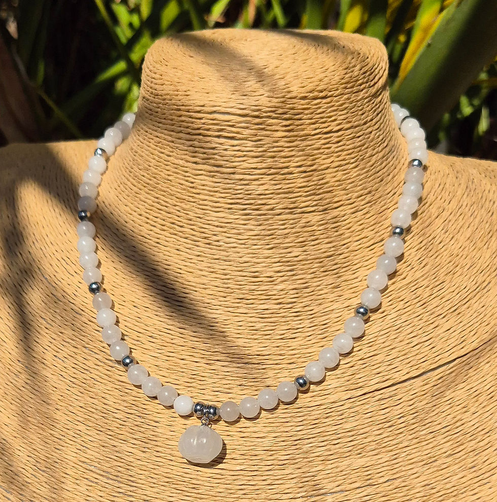 Thumbnail: White Jade Pumpkin Necklace Halloween 